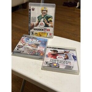 PS3 Games Lot Of 3, Madden 09, MLB 11 The Show , Tiger Woods PGA Tour 11